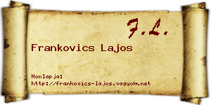 Frankovics Lajos névjegykártya