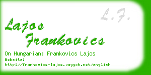 lajos frankovics business card